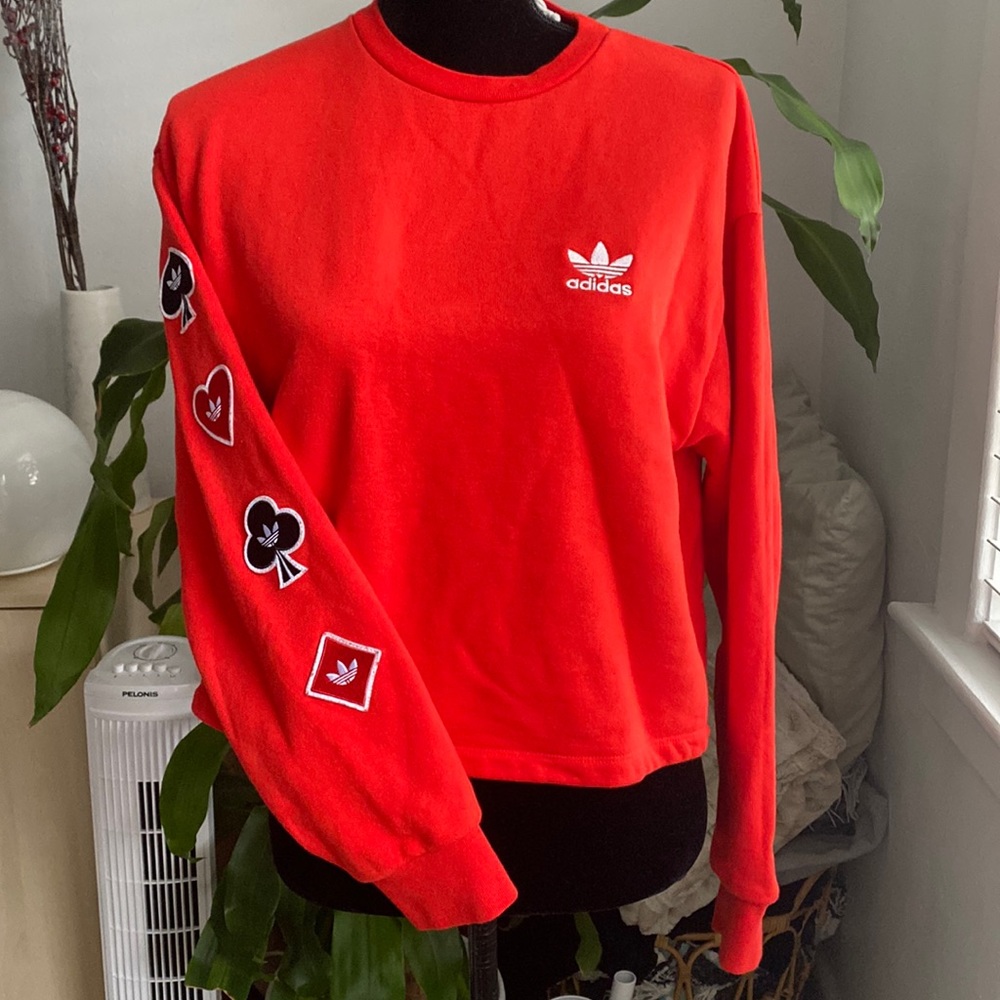 Adidas sweatshirt embroidered card suit sleeve
